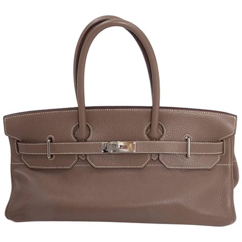 Hermes Etoupe Taurillon Clemence Leather 42 cm 